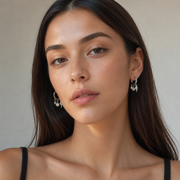 Lucila Celestial Charm Hoops | Waterproof Waterproof 18k Gold & Silver