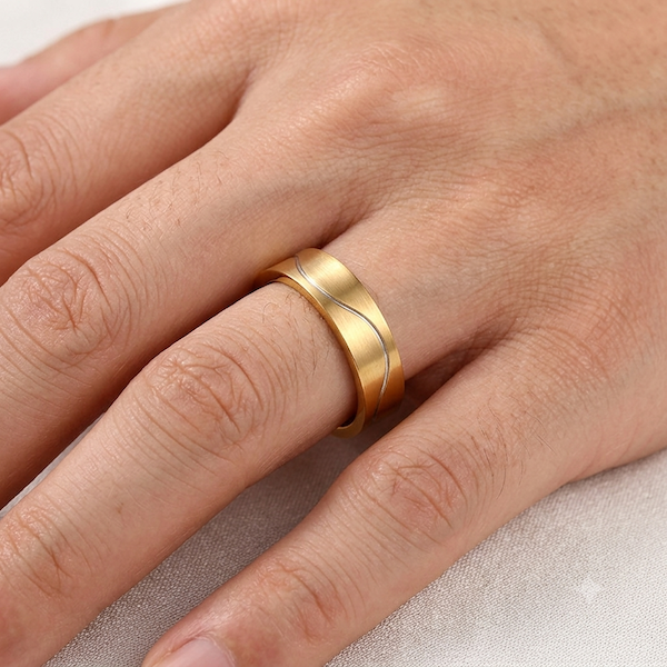Lulu Wave Band Ring | Waterproof 18K Gold