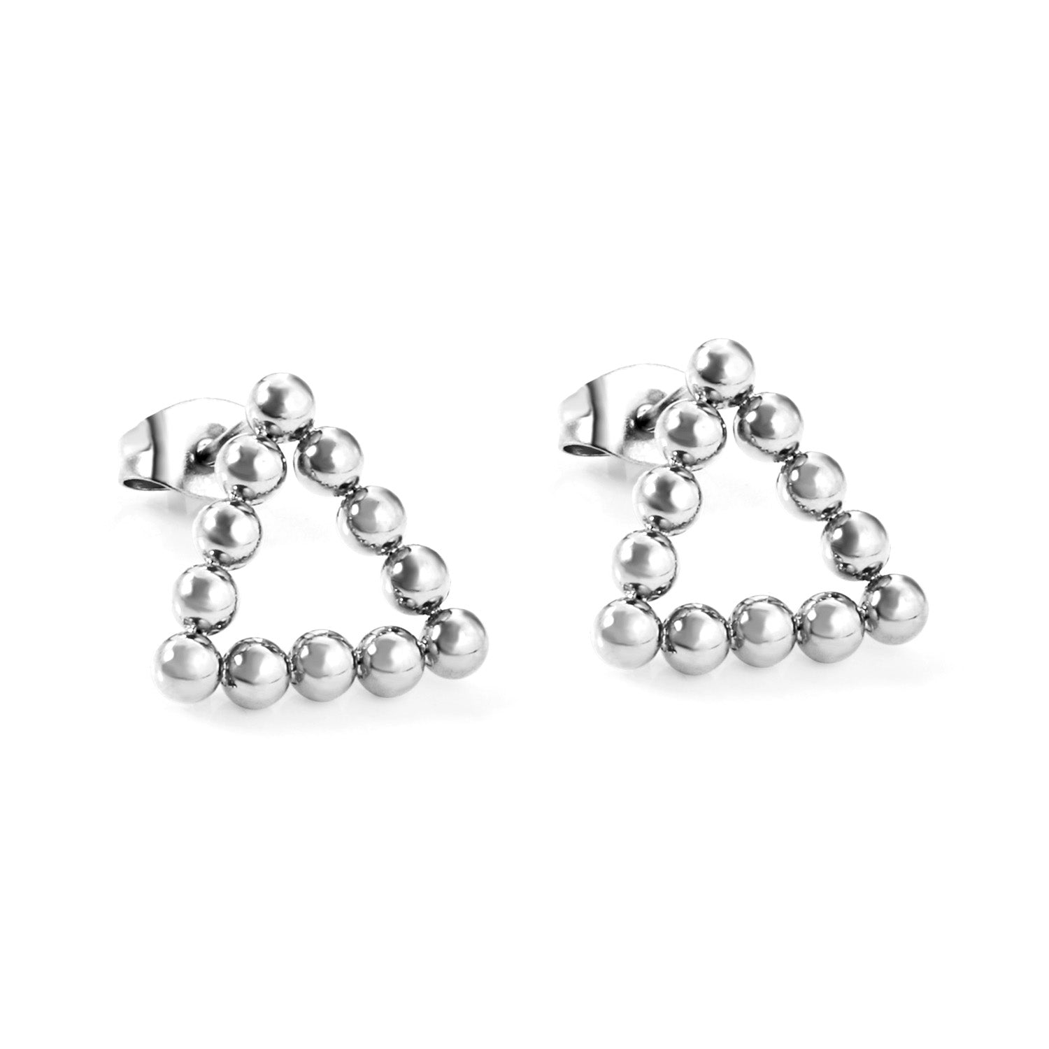 Jade Triangle Beaded Studs | Waterproof 18k Gold & Silver