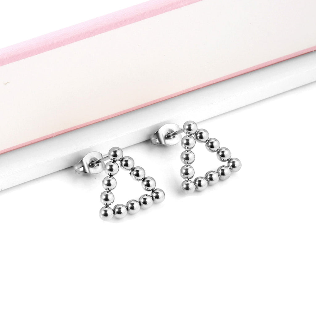 Jade Triangle Beaded Studs | Waterproof 18k Gold & Silver
