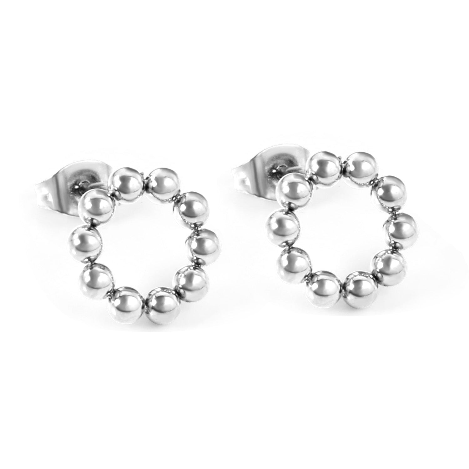 Janaina Round Beaded Studs | Waterproof 18k Gold & Silver