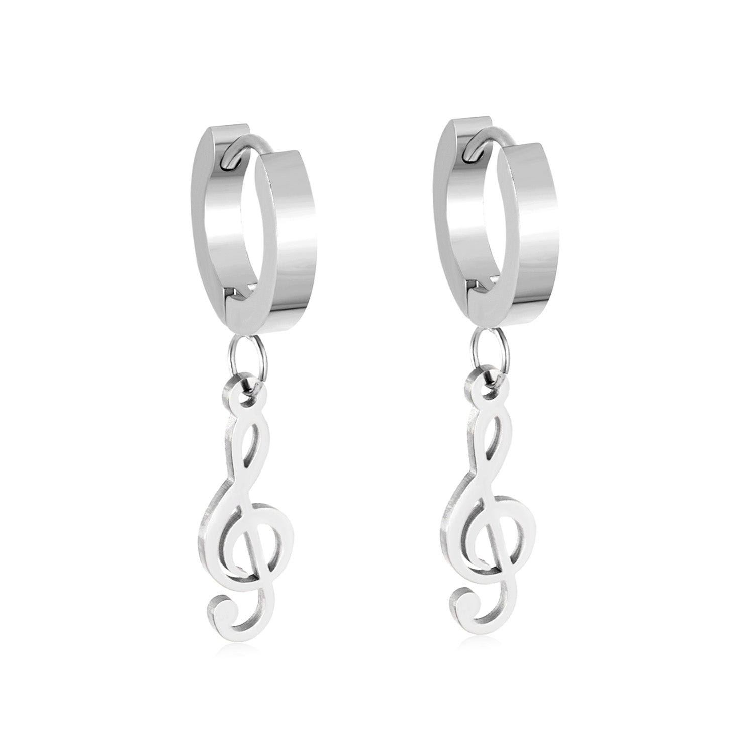 Rhea Music Note Gold Hoops