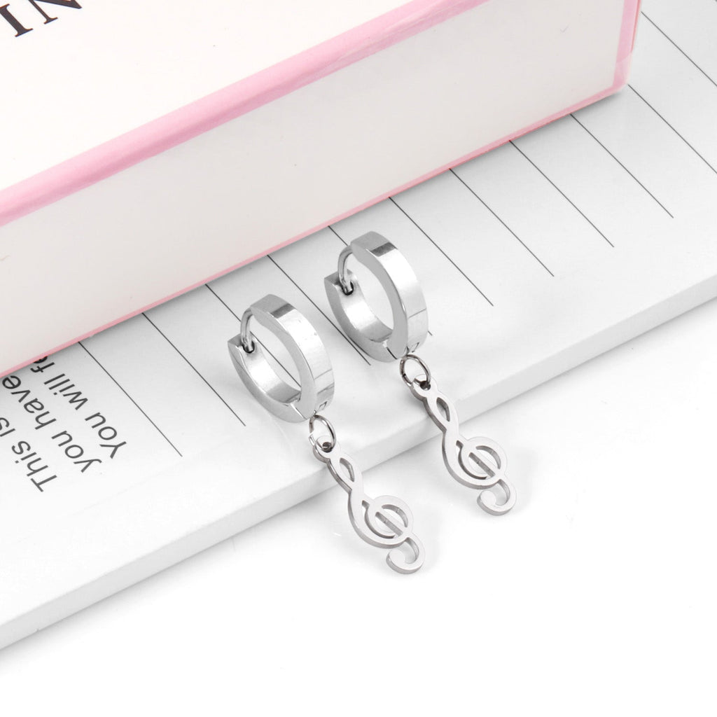 Rhea Music Note Gold Hoops