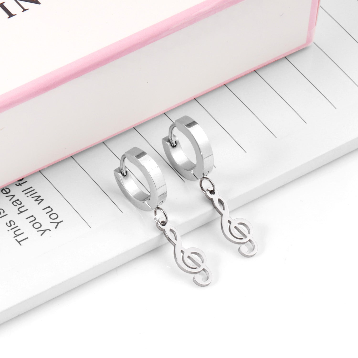 Rhea Music Note Gold Hoops