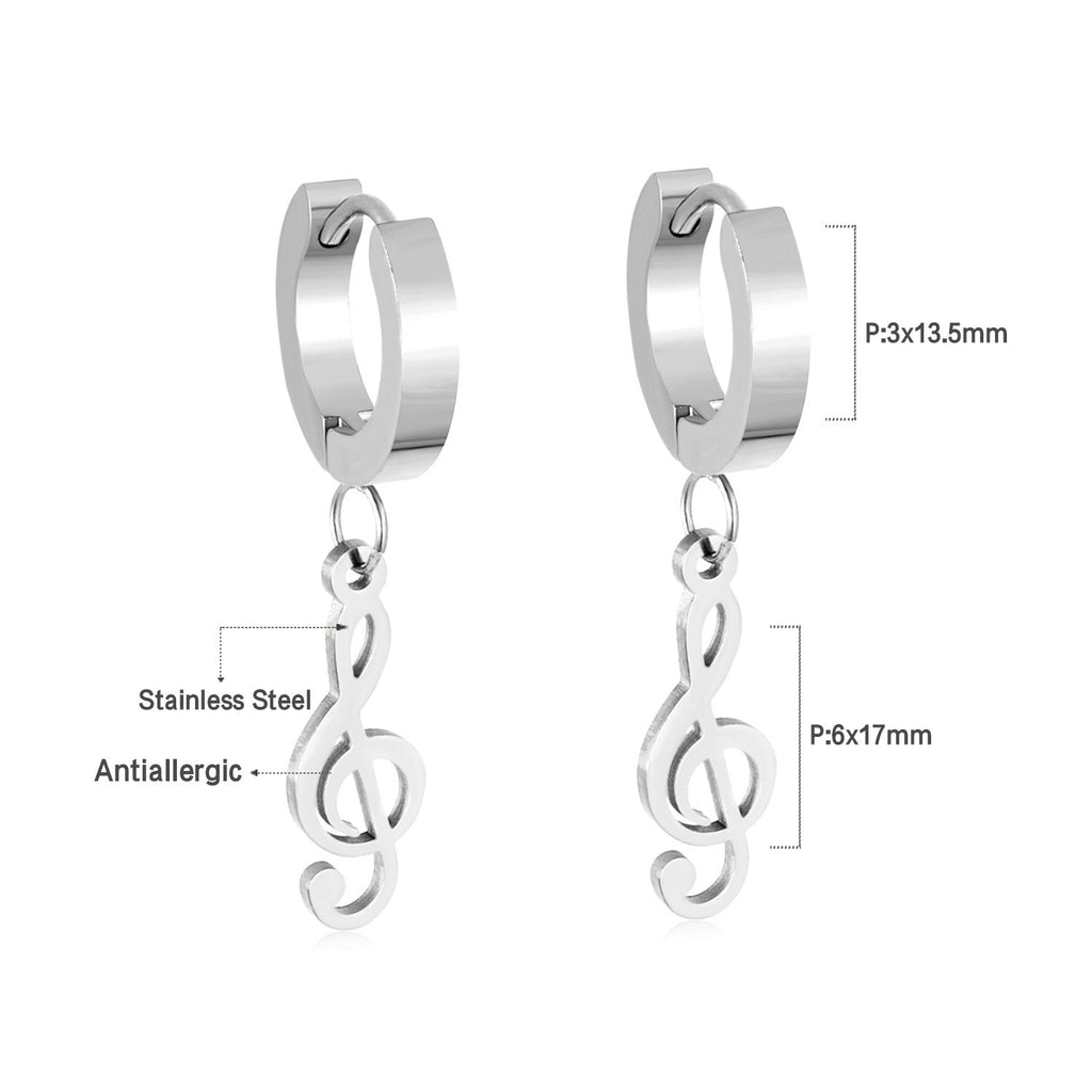 Rhea Music Note Gold Hoops