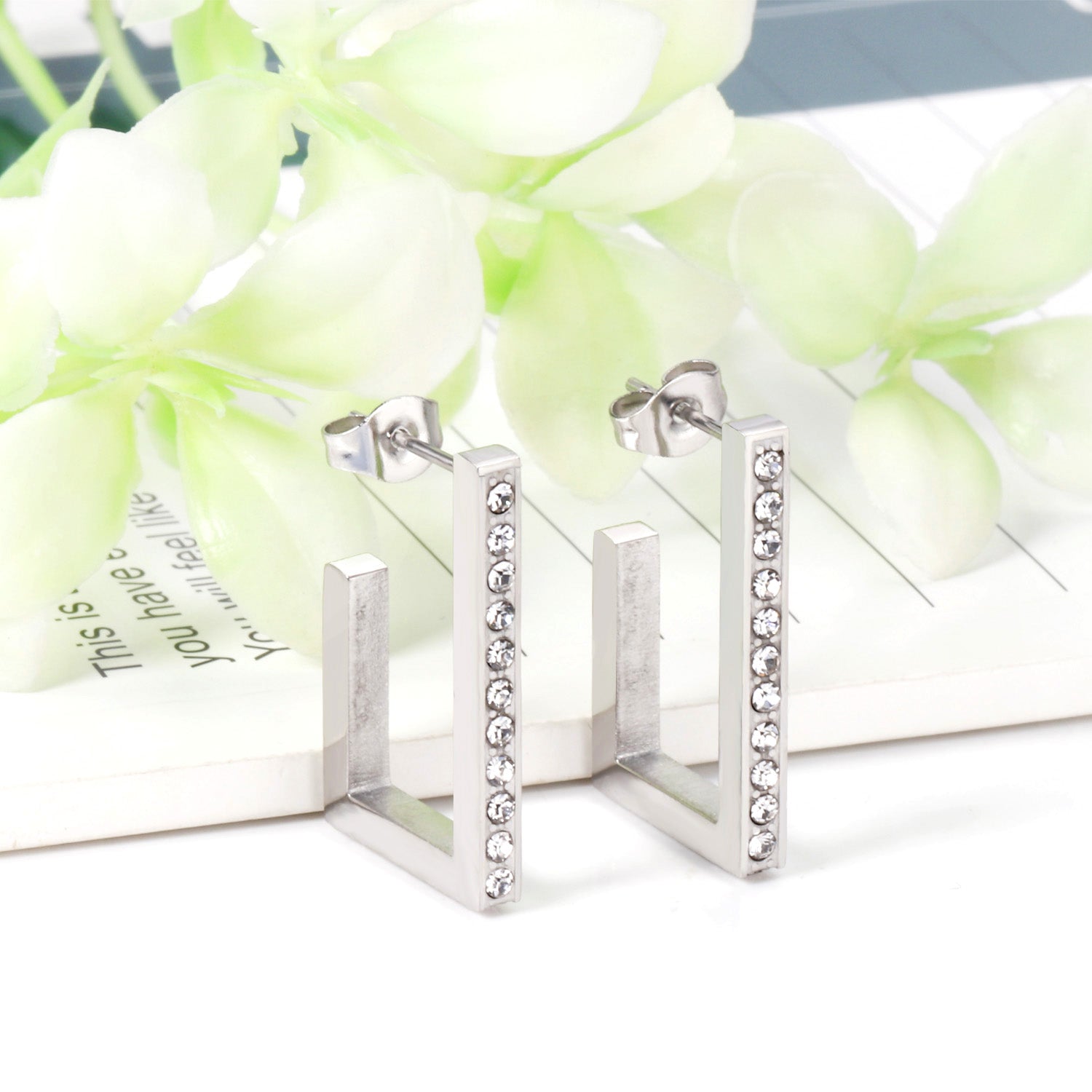 Jurema Cubic Zirconia U-Shape Hoops | Waterproof 18K Gold
