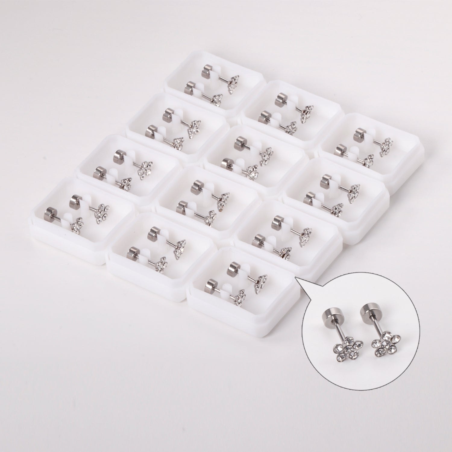 Ananda Five Petal Flower Flat Back Studs