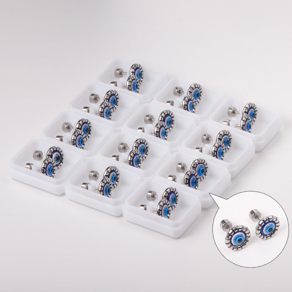 Dalila Blue Evil Eye Flat Back Studs