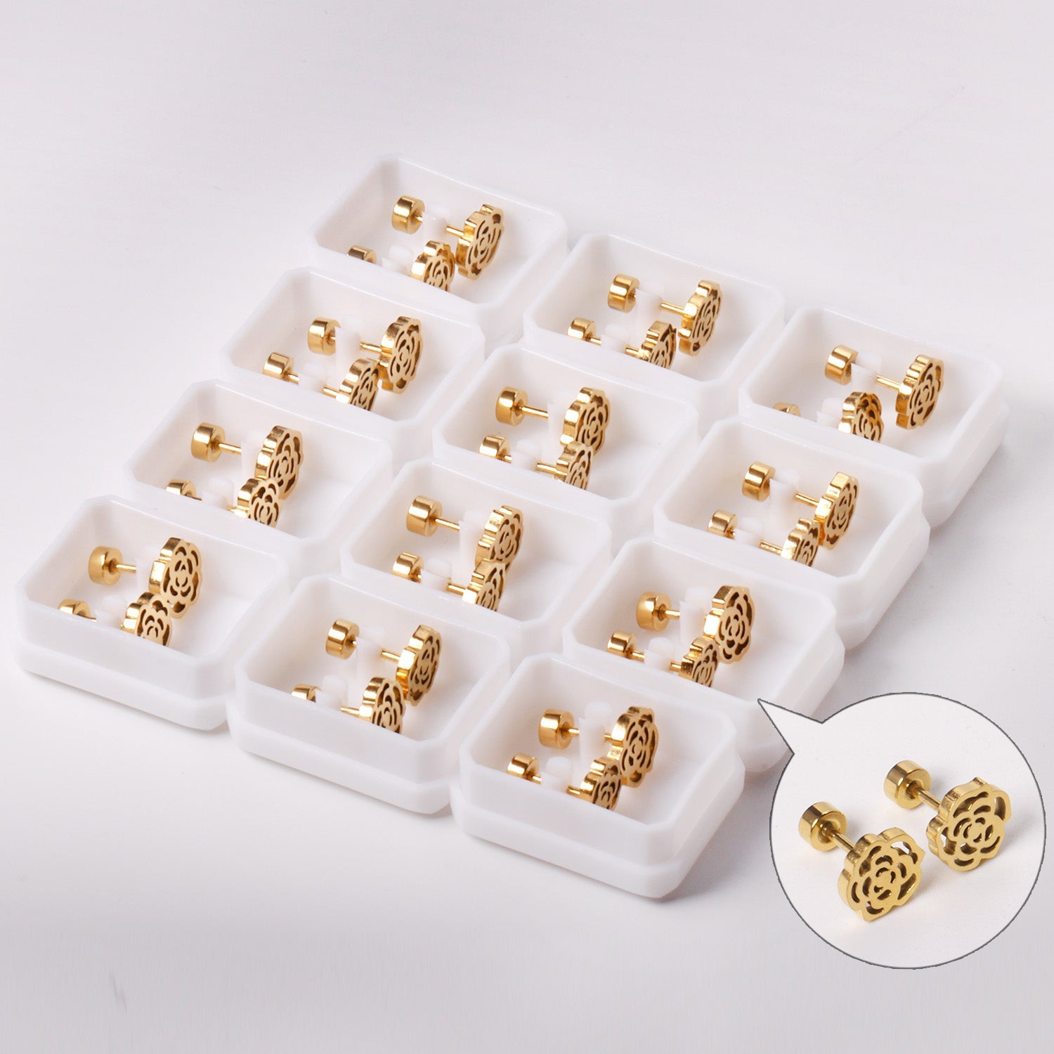 Dora Rose Flower	Flat Back Studs