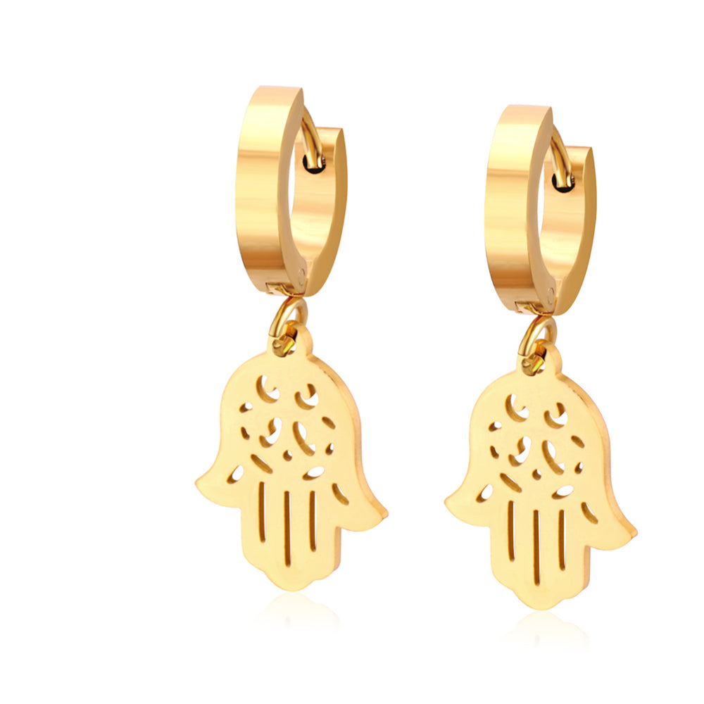 Hermione Hamsa Hand Hoops