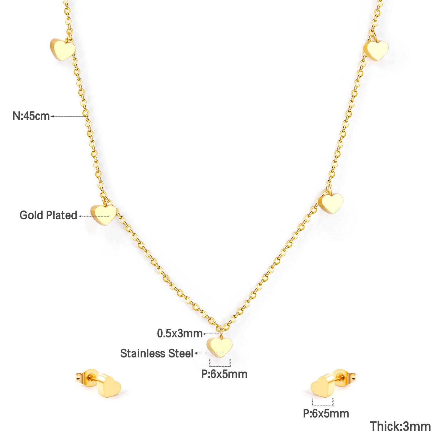 Xena Dainty Heart Station Set | Buy Set or Individual