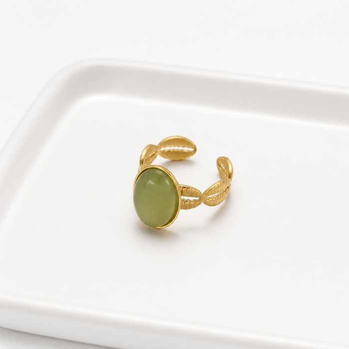 Murphy Peridot Green Resizable Ring | Waterproof 18K Gold
