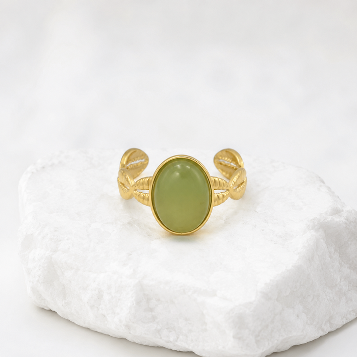Murphy Peridot Green Resizable Ring | Waterproof 18K Gold