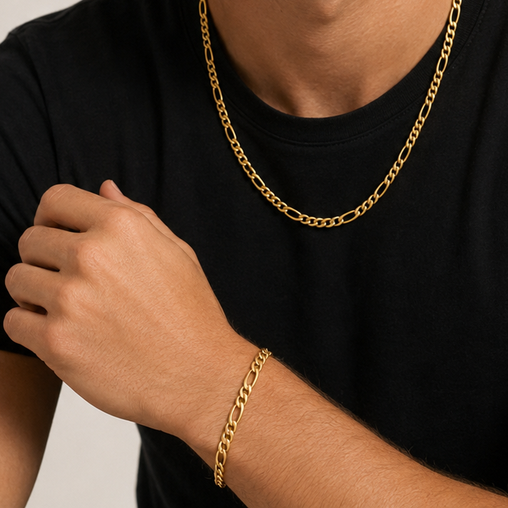 Nikolas Figaro Bracelet | Waterproof 18k Gold & Silver
