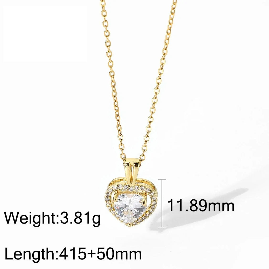 Nova Solitaire Heart Necklace | Waterproof 18k Gold