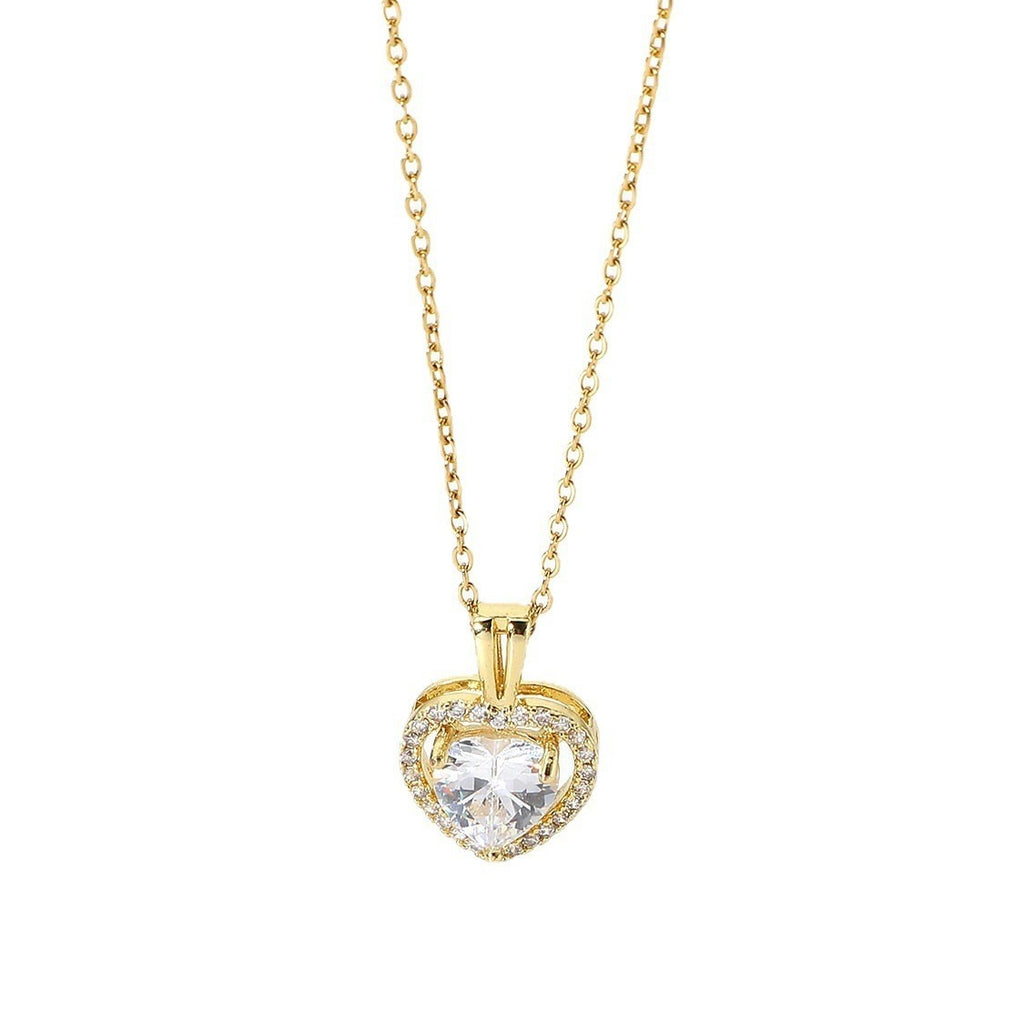 Nova Solitaire Heart Necklace | Waterproof 18k Gold