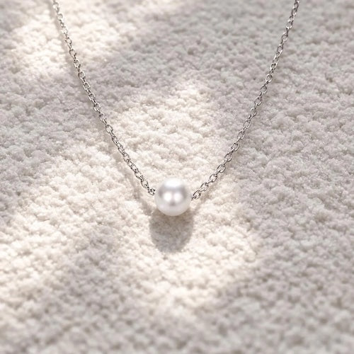 Enaya Sliding Pearl Necklace | Waterproof 18k Gold & Silver