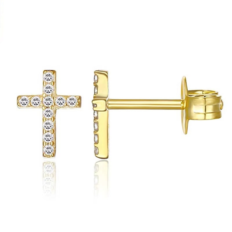 Myra Crystal Cross Studs Earrings