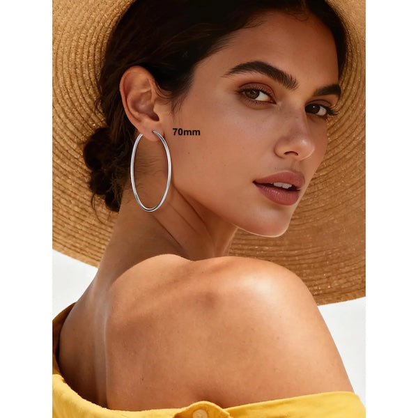 Prema Hoops | Waterproof Silver 30mm To 70mm