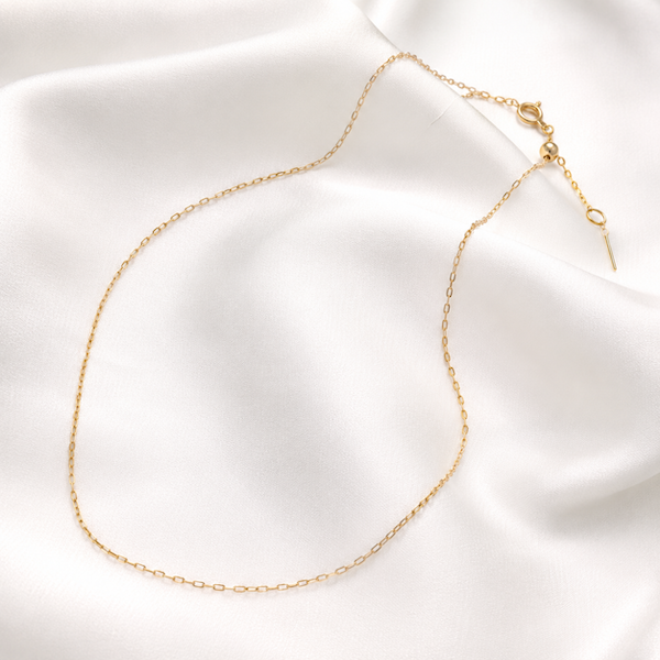 Revati 1.2mm Plain Cable Chain Necklace  | Waterproof 18k Gold