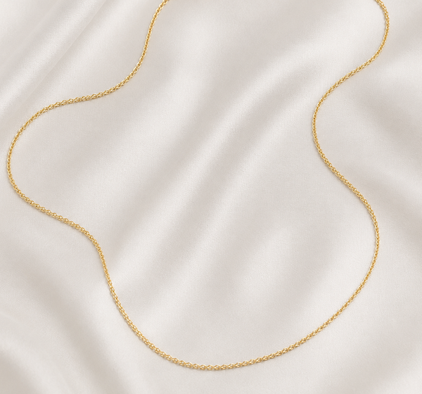Revati 1.2mm Plain Cable Chain Necklace  | Waterproof 18k Gold
