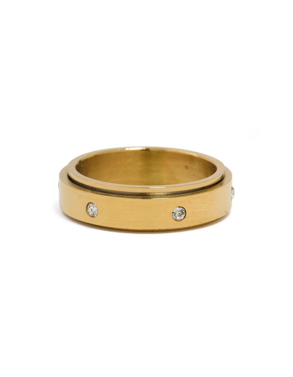 Asaya Cubic Zirconia Spinner Ring | Waterproof 18K Gold & Silver