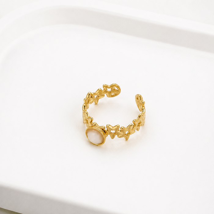 Ryan White Opal Resizable Ring | Waterproof 18K Gold