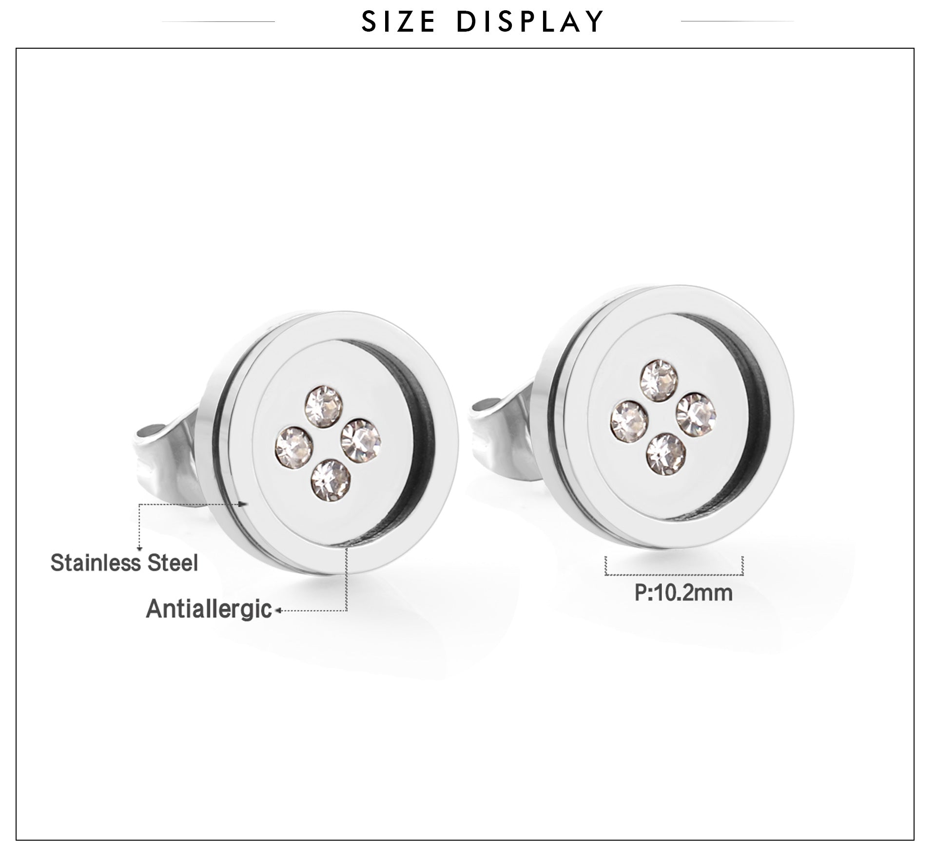 Iolanda Button Shape Studs