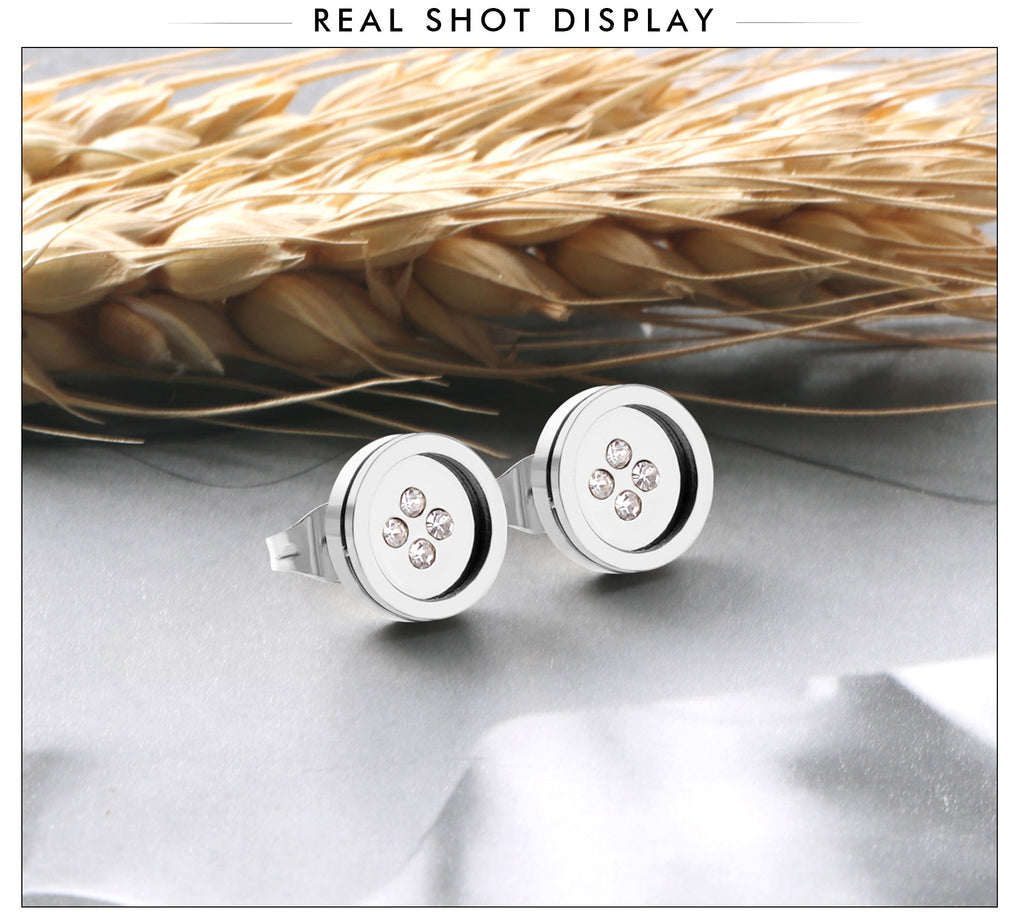 Iolanda Button Shape Studs