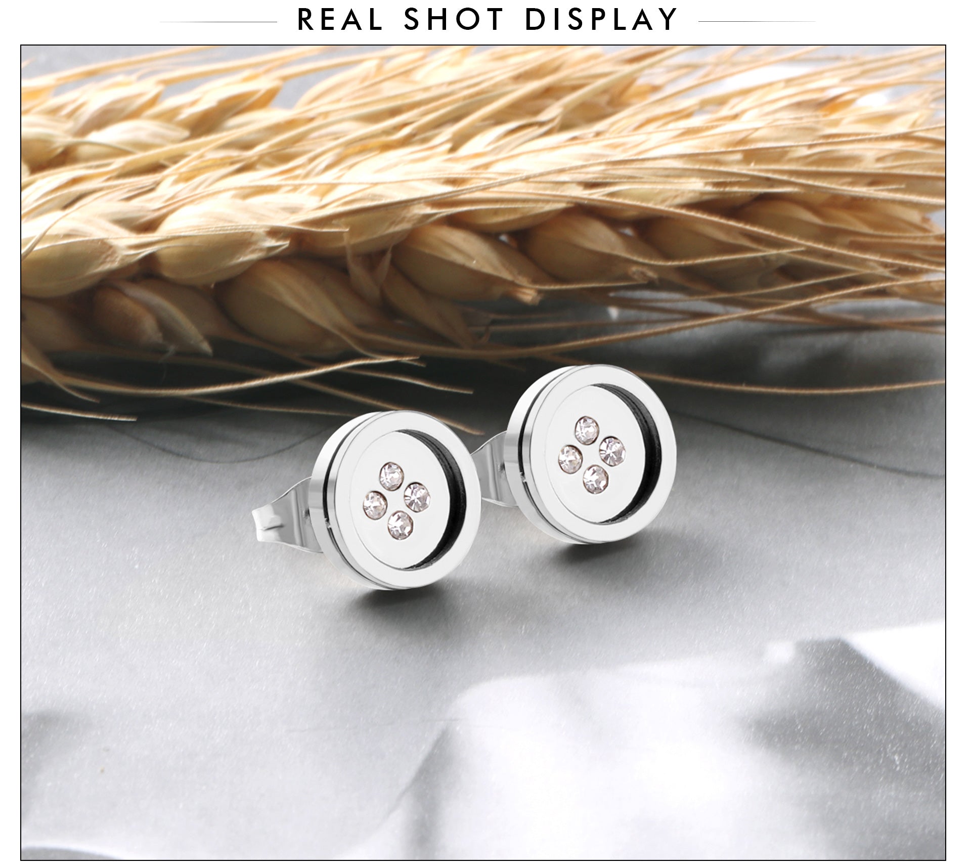 Iolanda Button Shape Studs