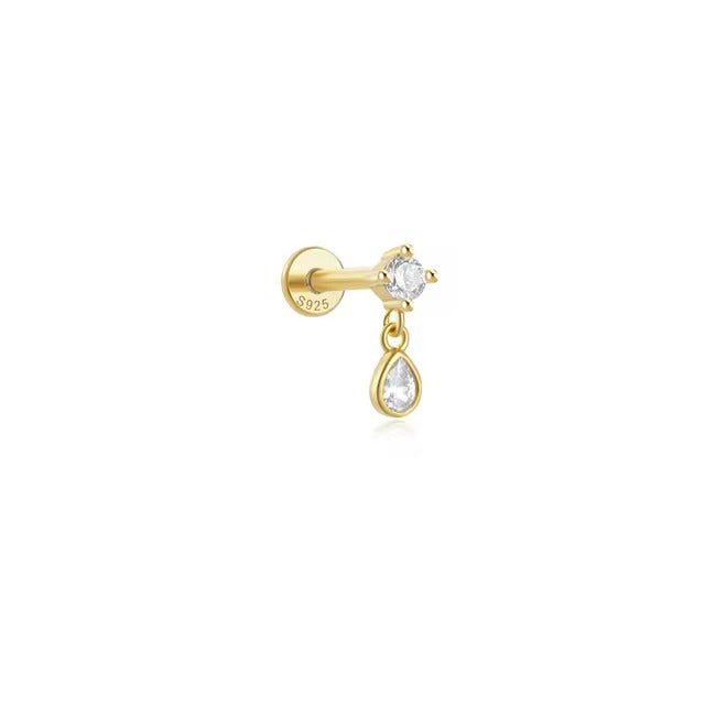 Solis Crystal Screw Back Studs with Drop Earrings