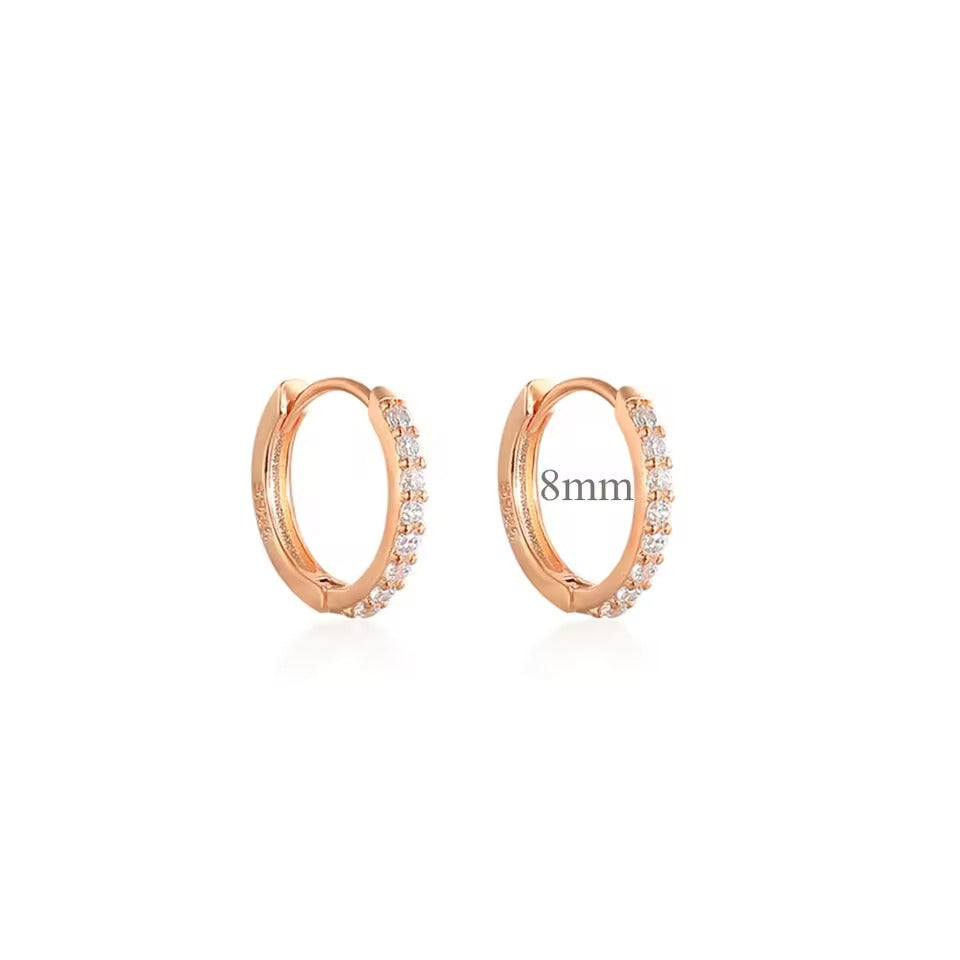 Tulsin Crystal 8mm Rose Gold Hoops