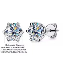 Dream 0.5 Carat Round Shape Four Prong Moissanite Solitaire Stud Earrings