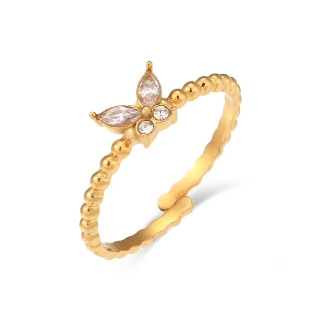 Veda Crystal Butterfly Ring