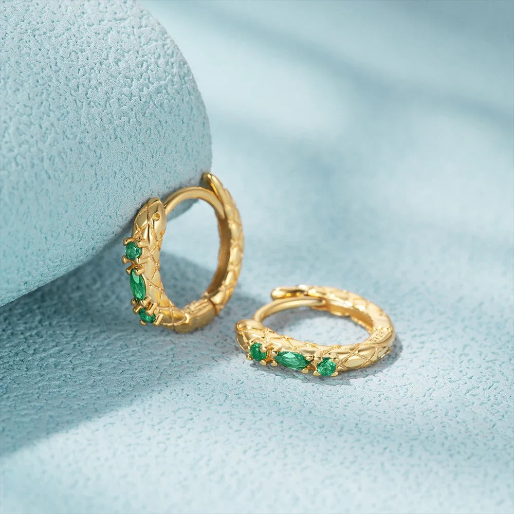 Luxe Emerald Green Hoops Earrings