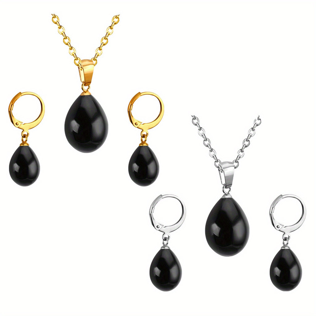 Belle Black Pearl Drop Set | Buy Set or Individual