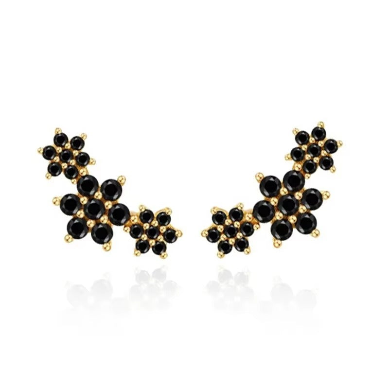 Chester Triple Star Black Onyx Studs