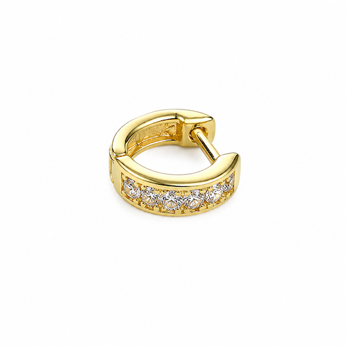 Sanyu Crystal Wide Helix Hoops Gold- Single