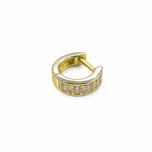 Sanyu Crystal Wide Helix Hoops Gold- Single