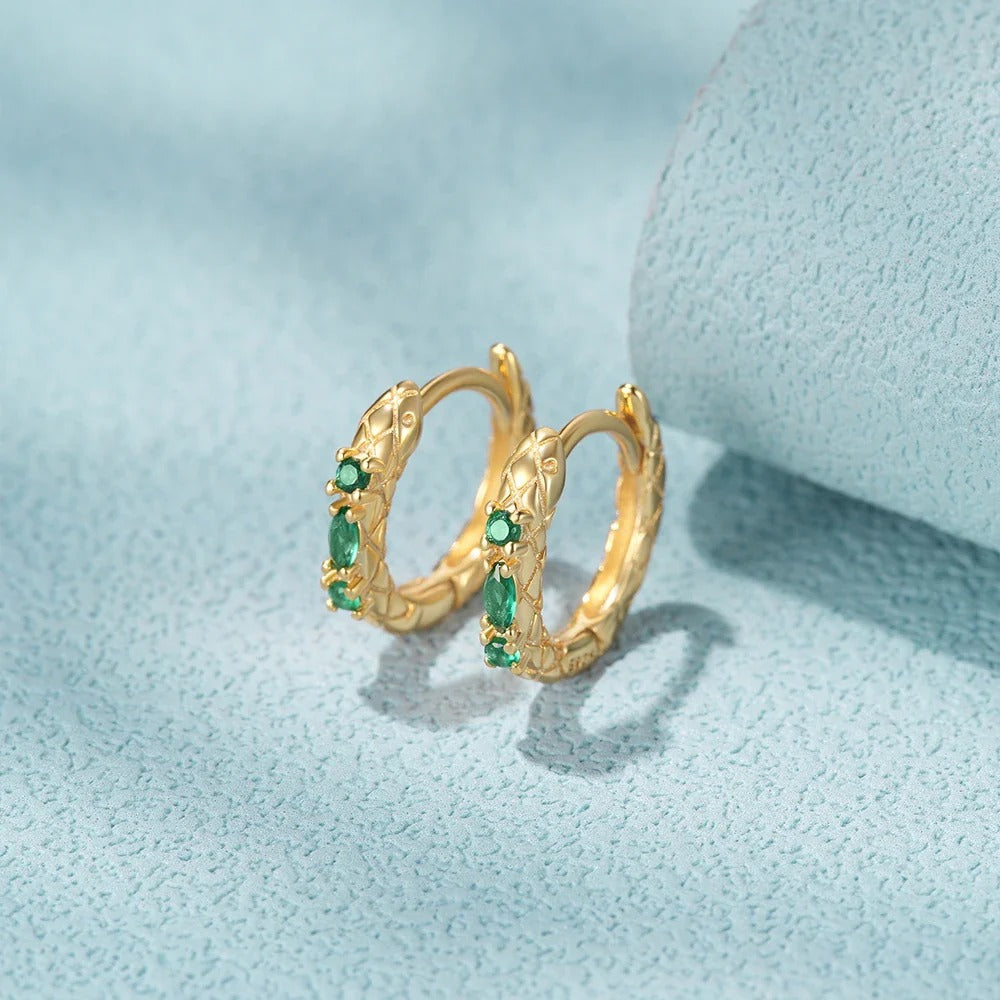 Luxe Emerald Green Hoops Earrings