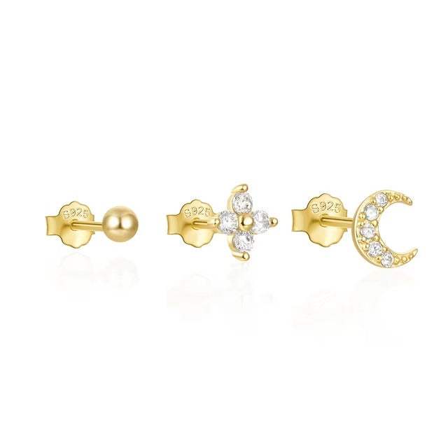 Zoe 3Pc Set Studs Earrings