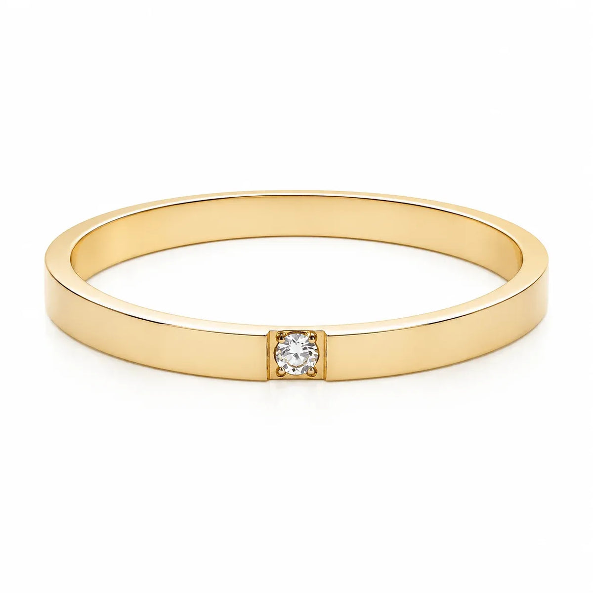 Soha Single Stone 2MM Band Ring | Waterproof 18k Gold