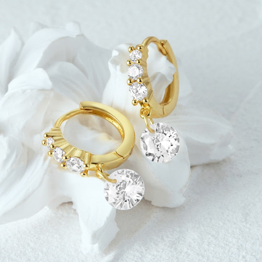 Jade Crystal Hoops Earrings