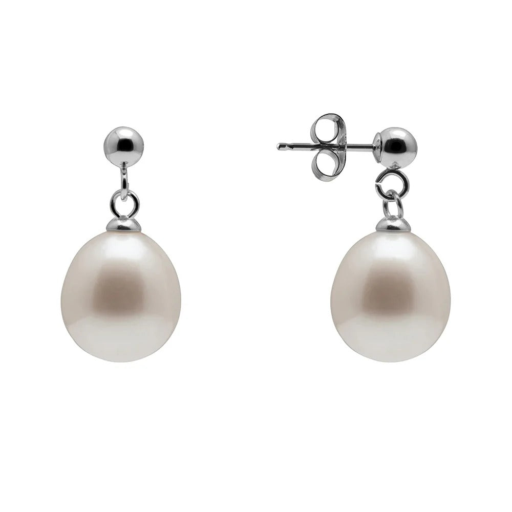 Miao Sterling Silver AAA Freshwater 11mm Pearl Drops