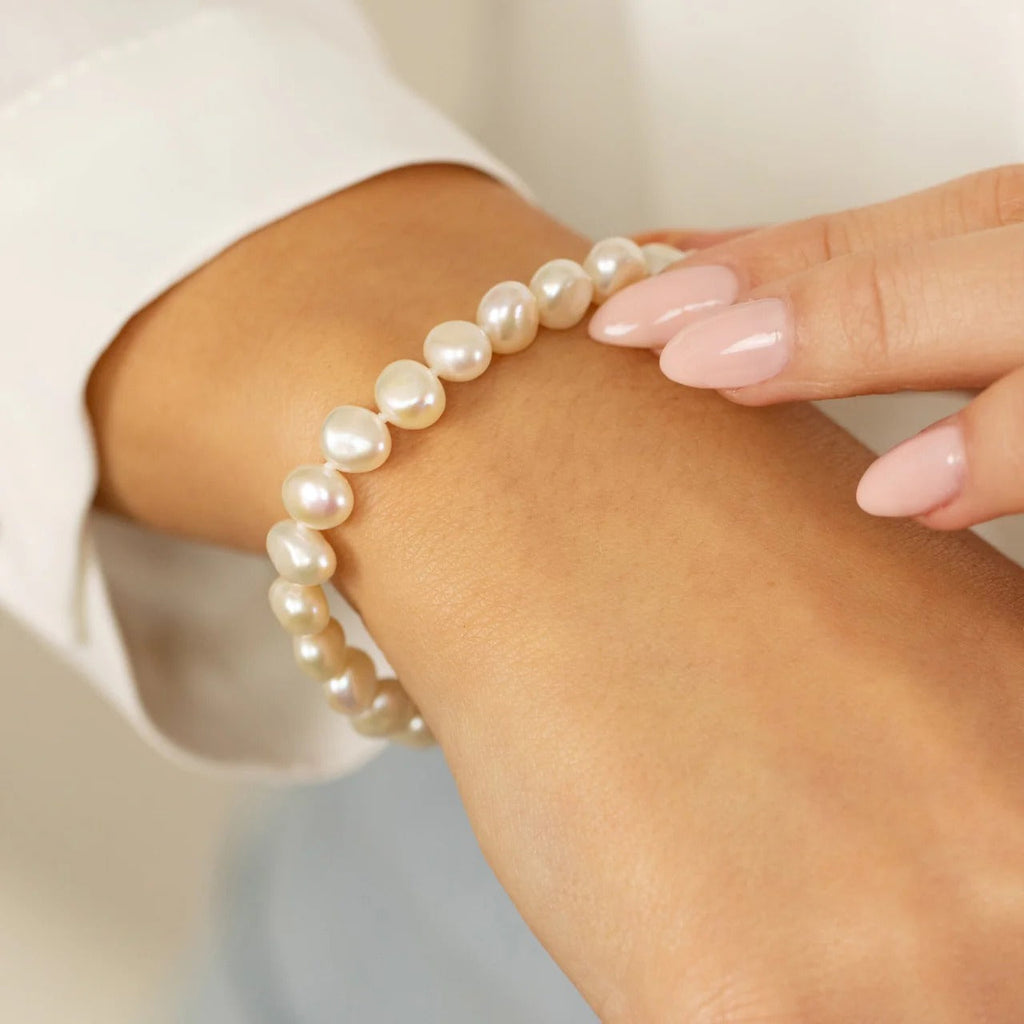Nashville Natural Freshwater Baroque Pearl Bracelet- 16+5cm Length