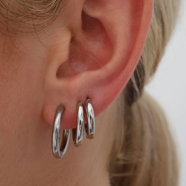 Tara Hoops | Waterproof Silver 8mm To 16mm