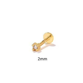 Dinoz 2mm Crystal Flatback Stud- Single Earring
