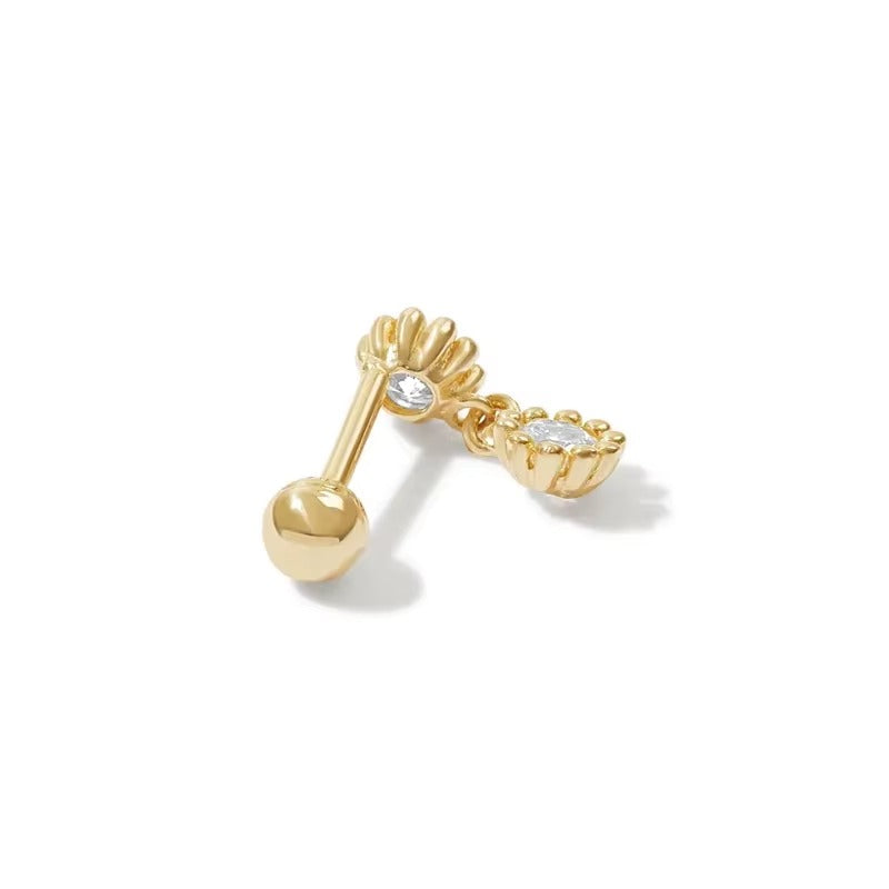 Hartford	Crystal Ball Screwback- Single Earring