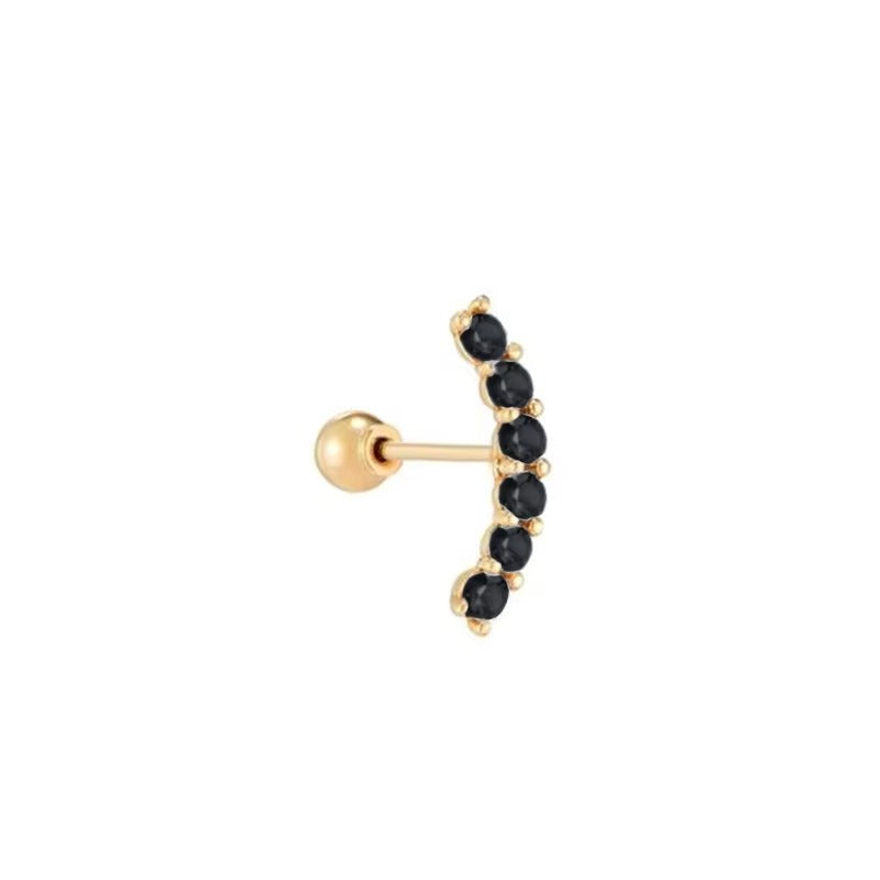 Jose Black Onyx Flatback Stud- Single Earring