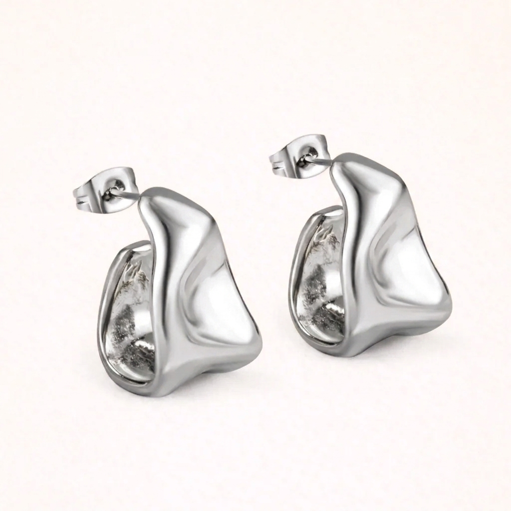 Wela Statement Earrings | Waterproof Silver